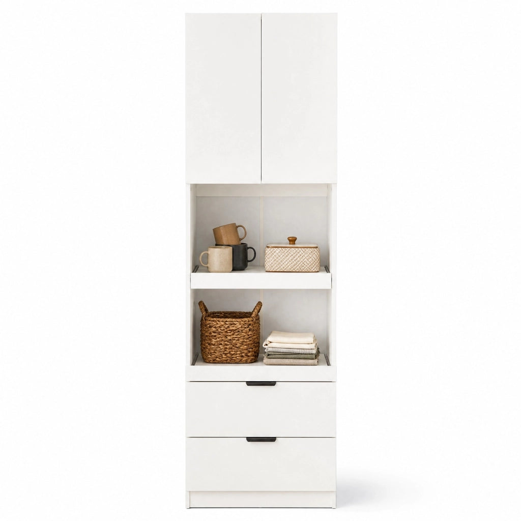 Armadio cucina 59;5x45x200 cm in PB e MDF; bianco