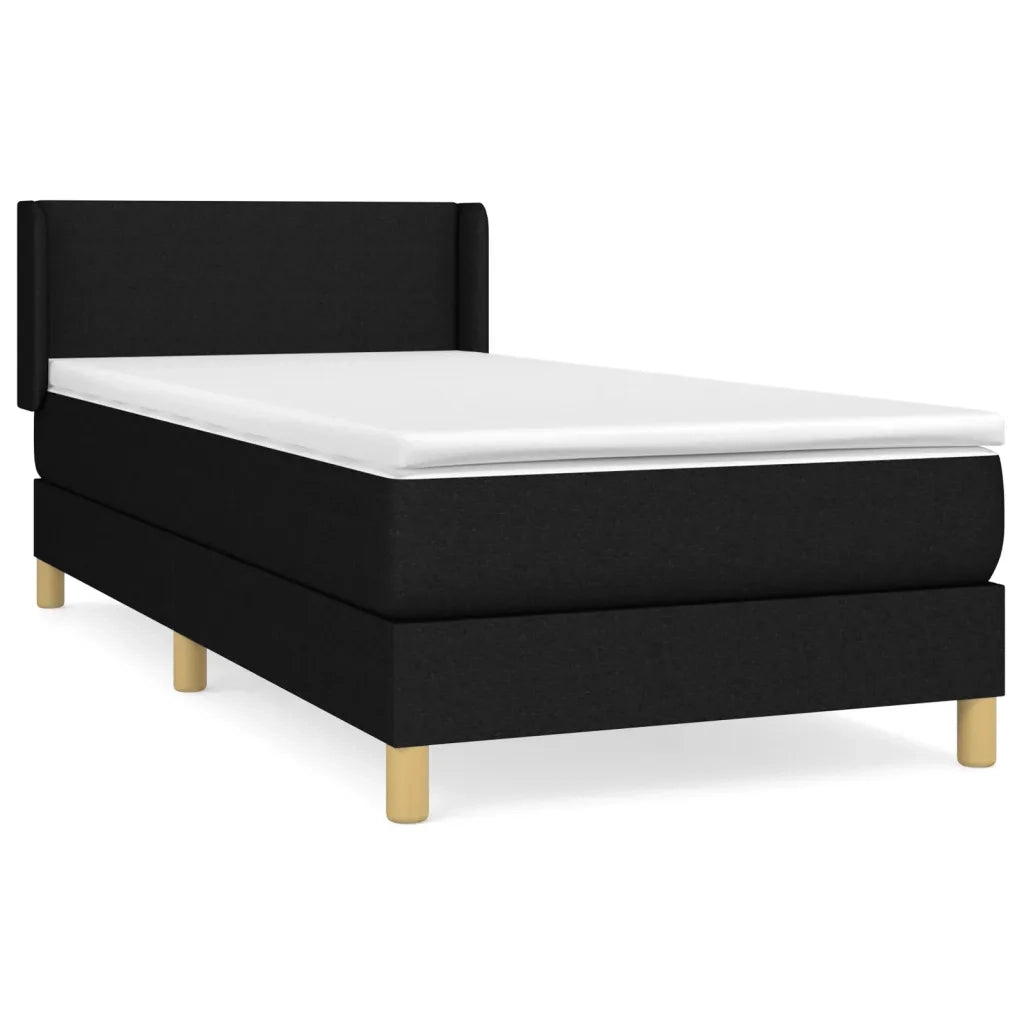 Giroletto a Molle con Materasso-Struttura Letto Nero 80x200 cm inTessuto 795150