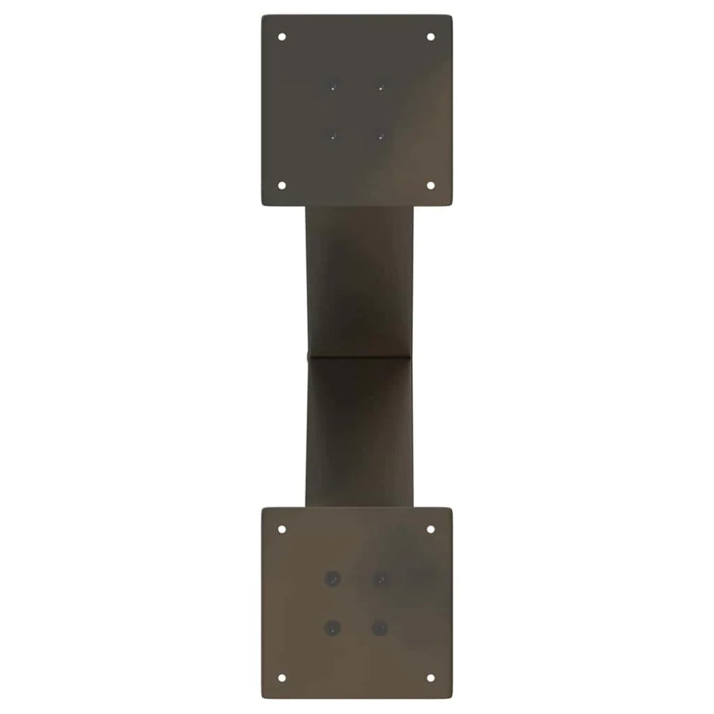 Set di 2 gambe per tavolino a X con piedini regolabili 60 x 42-43 cm in acciaio naturale 02_0057235