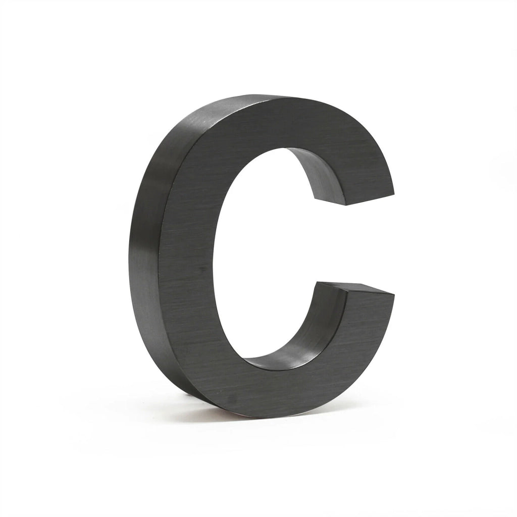 Targa con numero civico "b" Arial antracite 3D 15cm acciaio sottile resistente alle intemperie 16_0001449