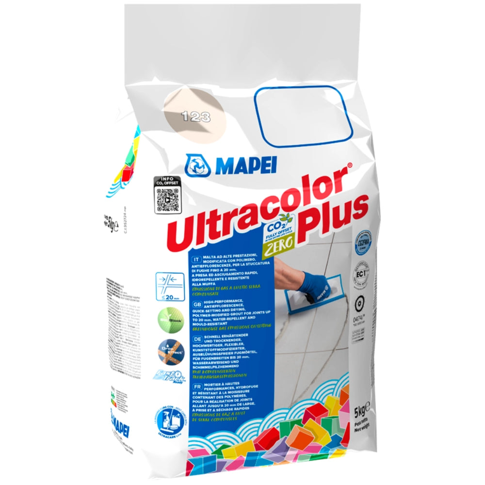 Stucco fughe resistente muffa antieffluorescenze ceramiche ultracolor plus 5 kg *** colore- bianco antico - 123, conf...
