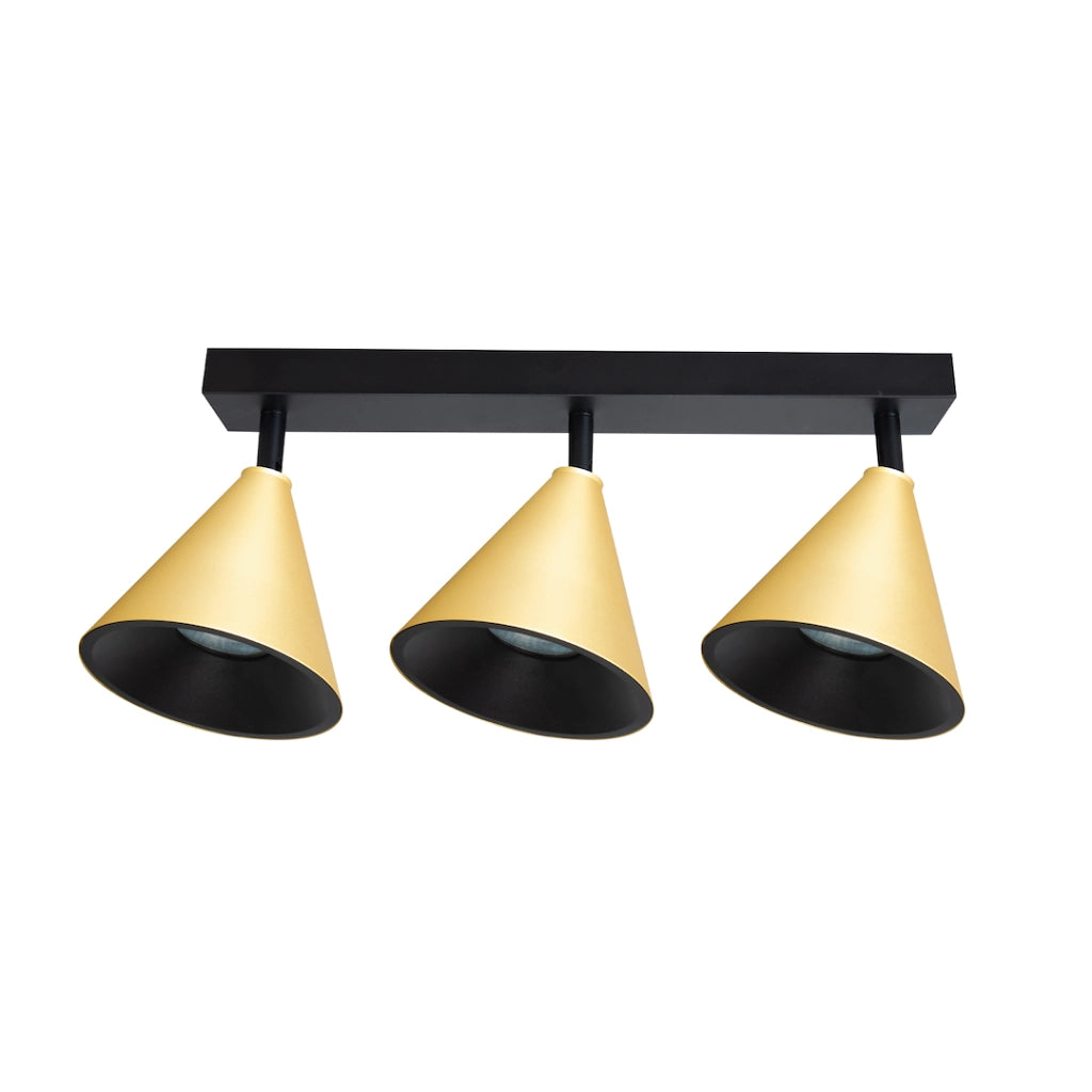 Faretto a soffitto su barra 3xGU10 oro/nero Cone Milagro