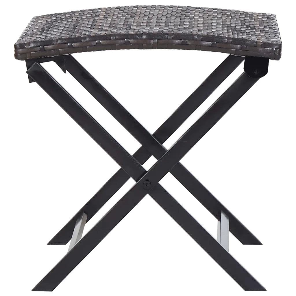 Sgabello Pieghevole in Polyrattan Marrone 45772