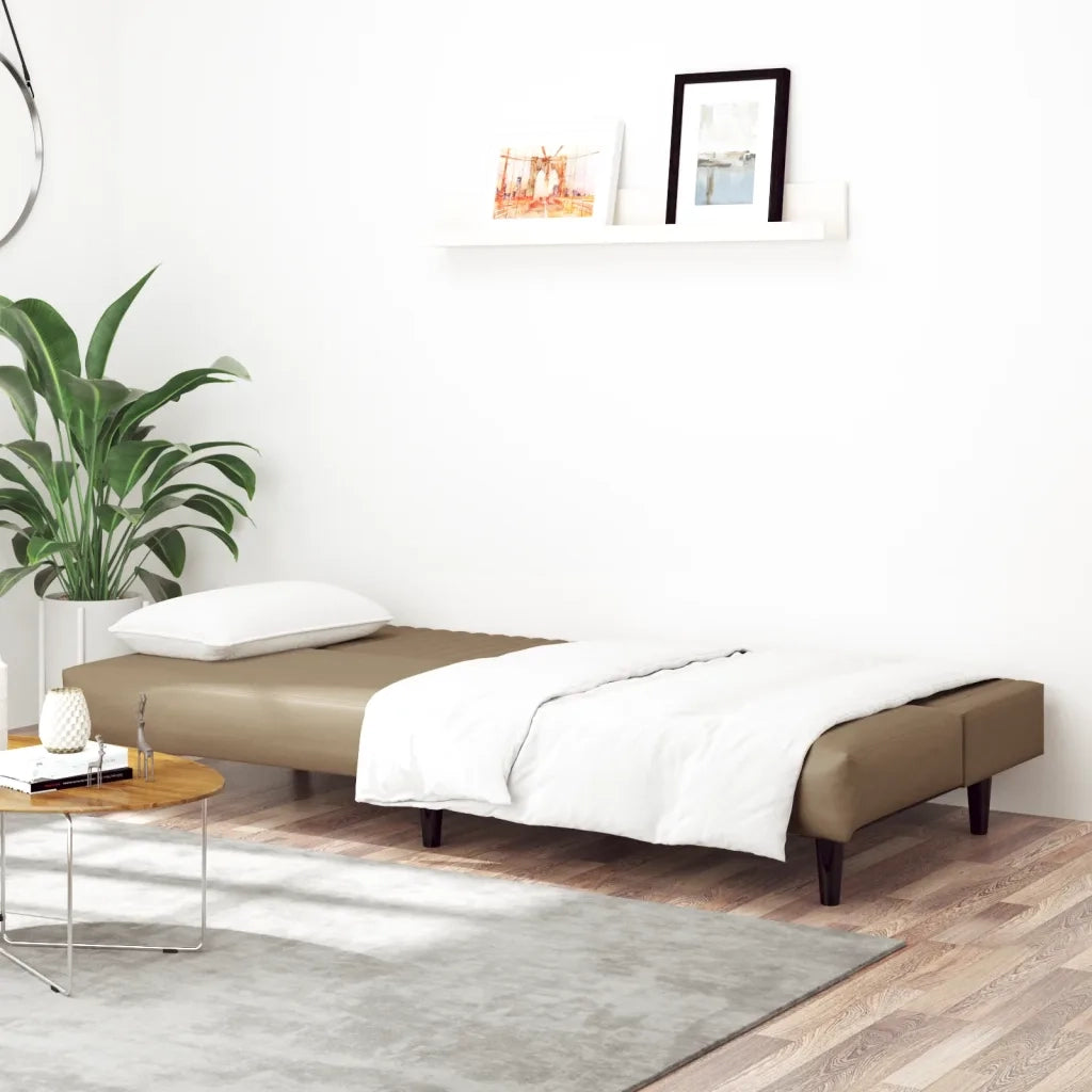 Divano letto | Sof¨¤ letto | Letto singolo a 2 Posti Cappuccino in Similpelle
