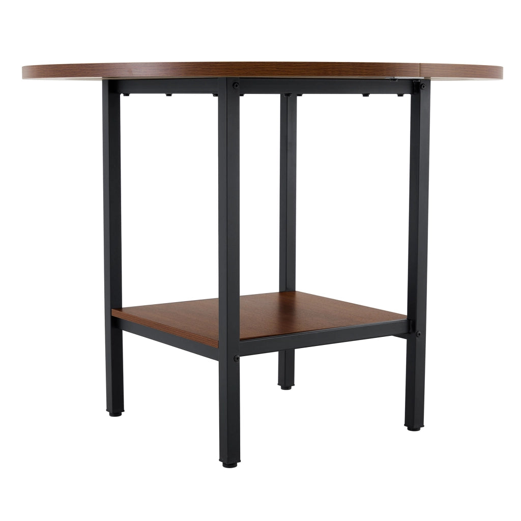 Tavolo da pranzo 4 posti con vano contenitore per cucina in MDF 100×100×77 cm noce