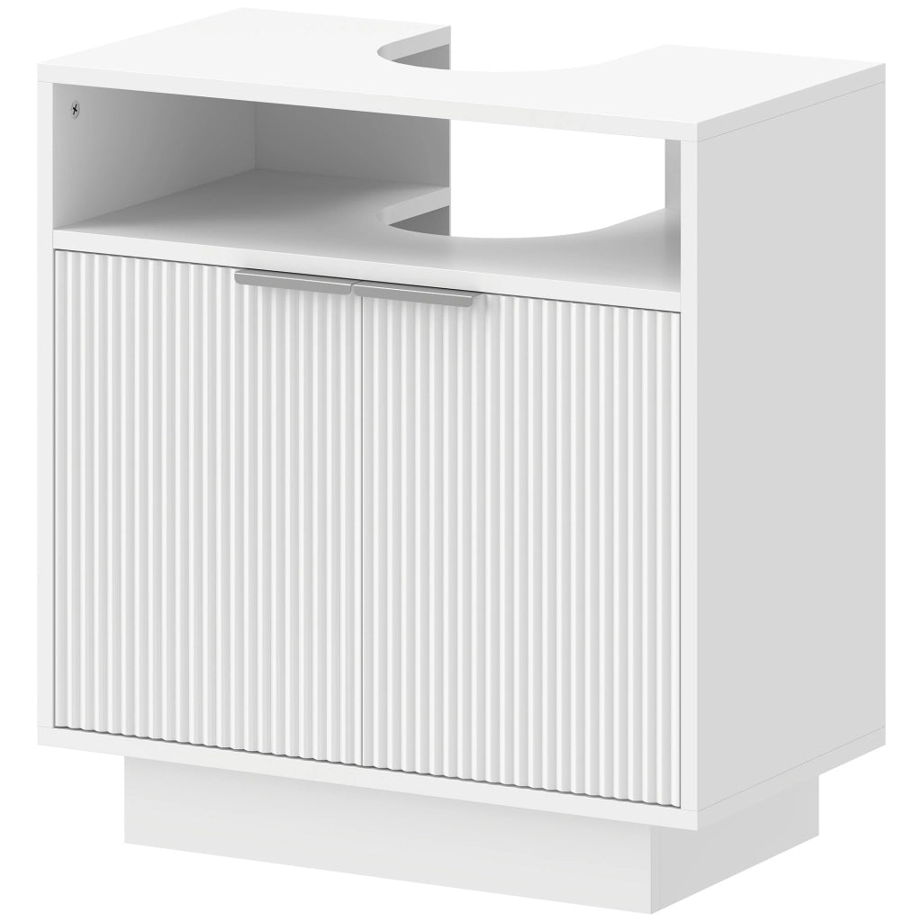 Mobiletto Sottolavabo con 2 Ante e Ripiano Aperto ¨C Minimal ¨C 60x33x63 cm Bianco