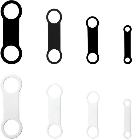 Etichette per Cane 8 pezzi - Cinture di Ricambio in Silicone - Duraturo - Disponibili in Diversi Taglie S/M/L/XL - Adatti per Collari - Nero/Bianco - Etichette per Cane