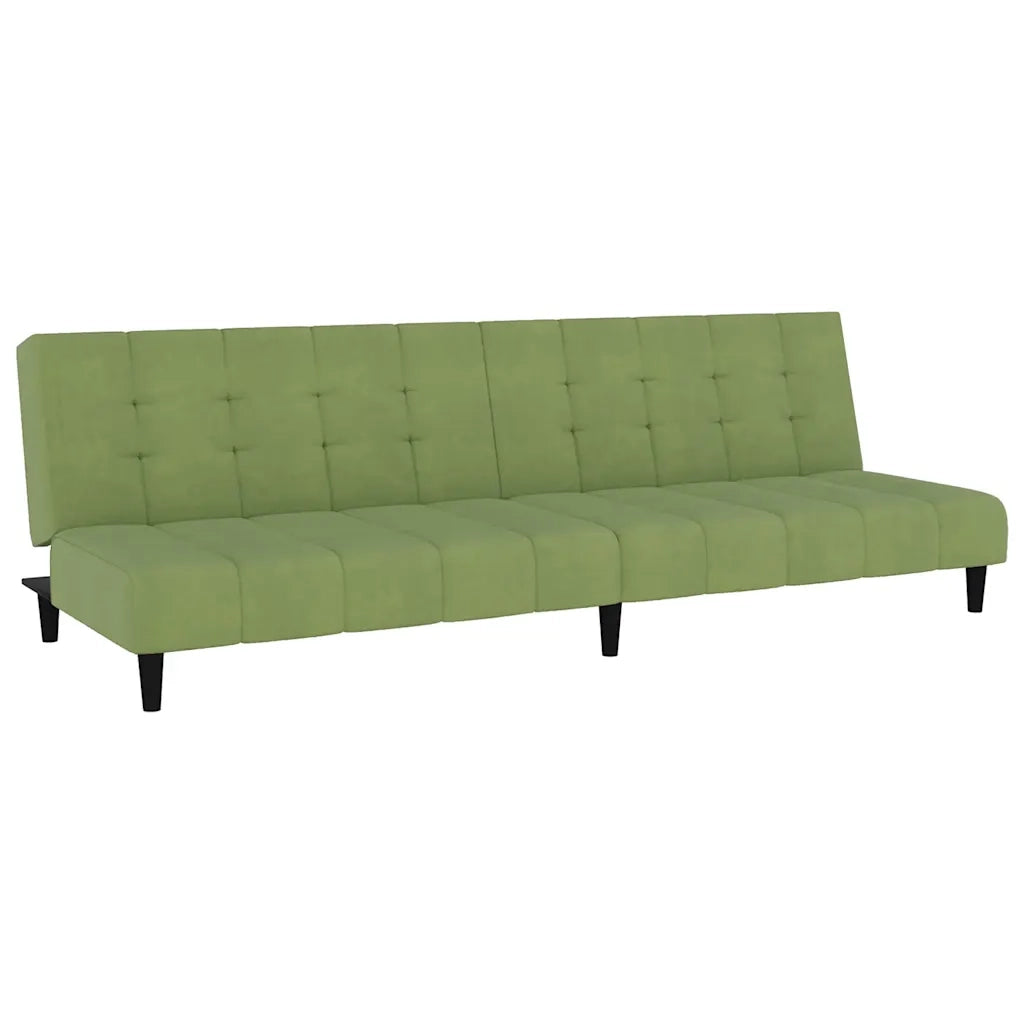 Divano letto | Sof¨¤ letto | Letto singolo a 2 Posti Verde Chiaro in Velluto