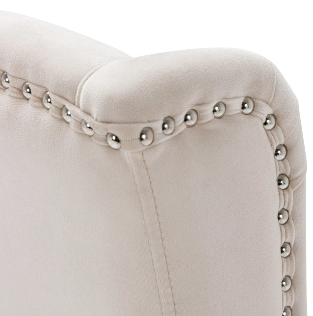 Sedia da pranzo 61x45x100 cm beige – schienale capitonné, set da 2