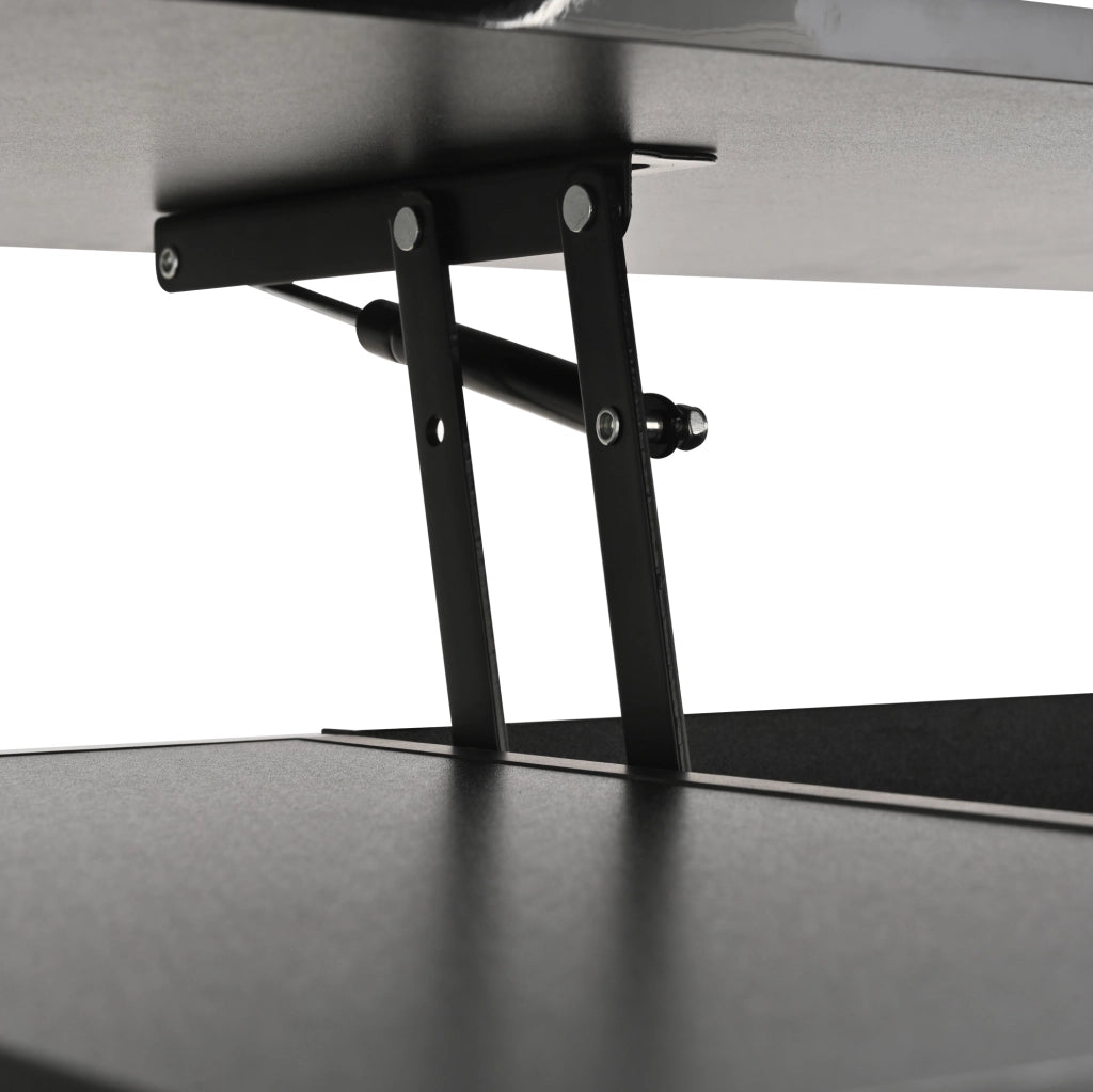 Tavolino da caff¨¨ elevabile 100x50 cm con LED, 2 cassetti e 2 sgabelli nero