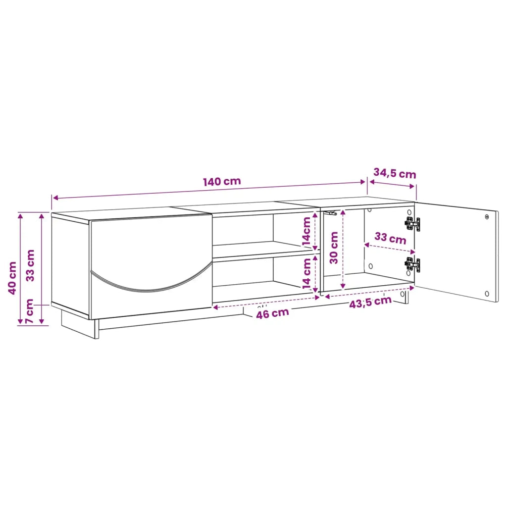 Supporto TV 140 x 34.5 x 40 cm Sonoma grigio 8011492