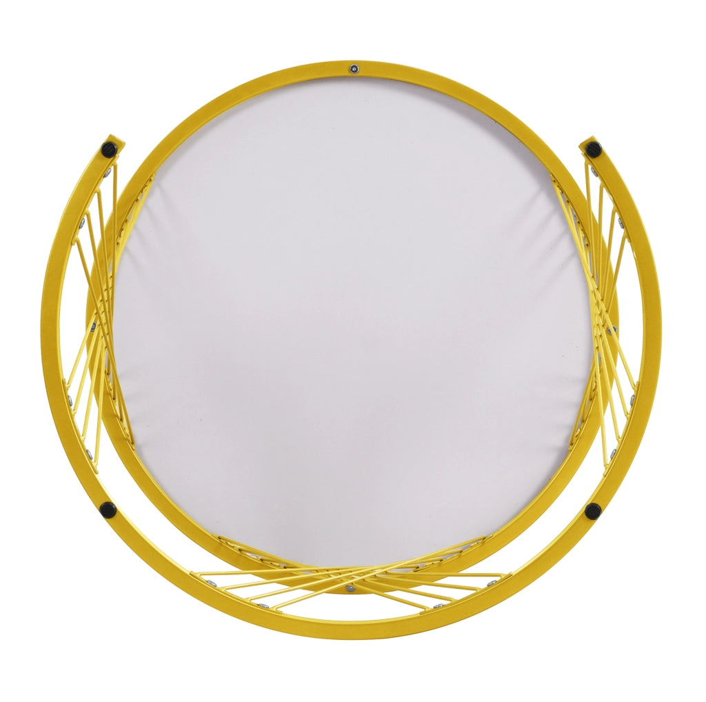Set di 2 tavolini da caff¨¨ ad incastro in MDF bianco e oro con cassetto