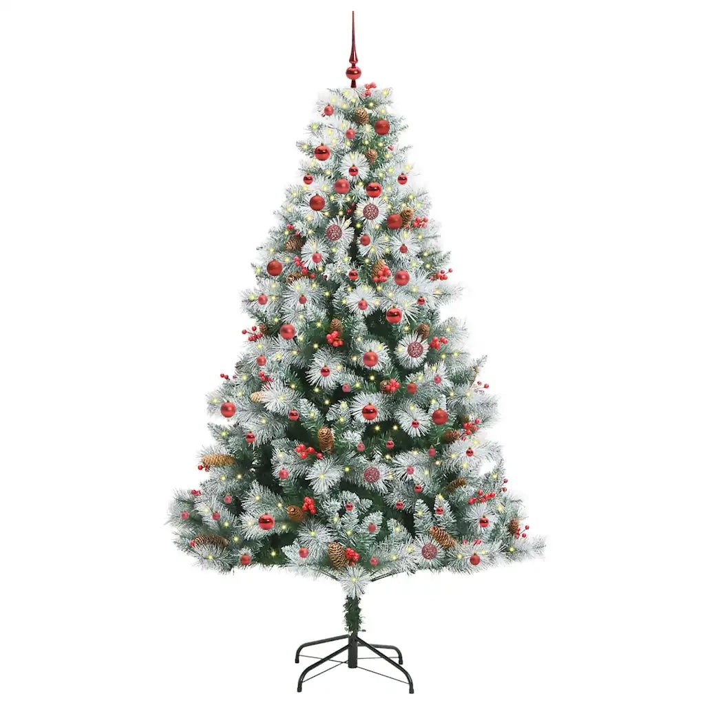 Albero di Natale artificiale Verde e bianco 210 cm 3395188