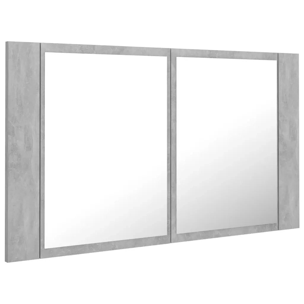 Armadietto a Specchio con Luci LED-Mobiletto a specchio Grigio Cemento in Acrilico 533979