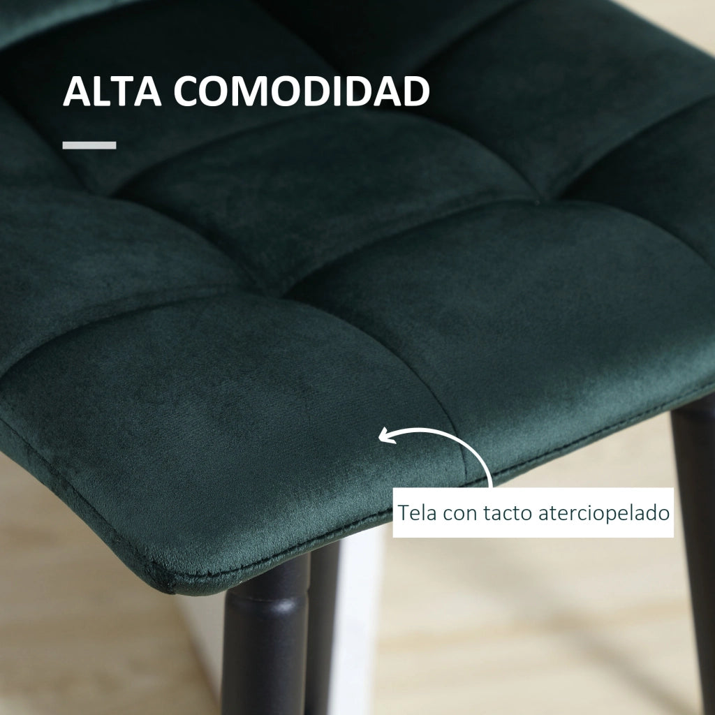 Sgabelli da Bar ¨C Zephmum ¨C Verde Velluto 2 Pezzi