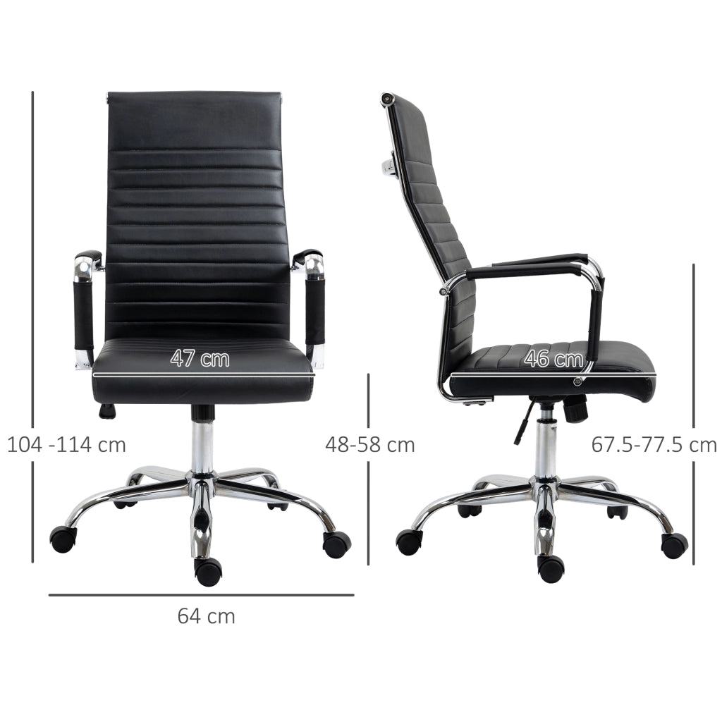 Sedia da ufficio ergonomica con altezza regolabile e funzione oscillante in pelle nera