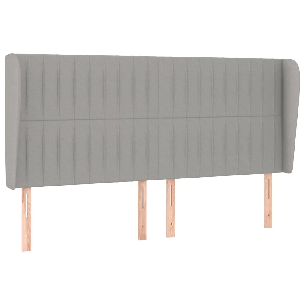Testiera | Testata ad Orecchio Grigio Chiaro 203x23x118/128 cm in Tessuto