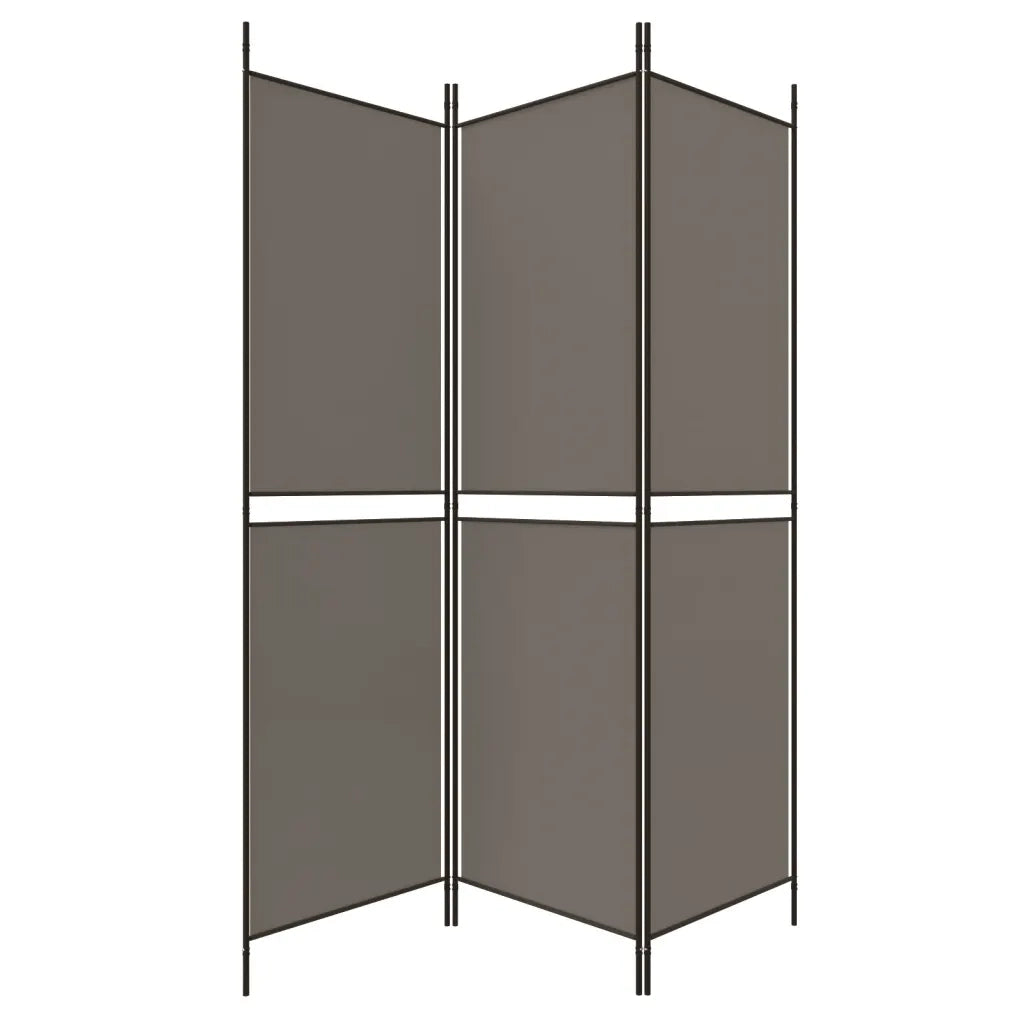 Divisorio Ambienti | Divider per stanze | Paravento a 3 Pannelli Antracite 150x220 cm in Tessuto
