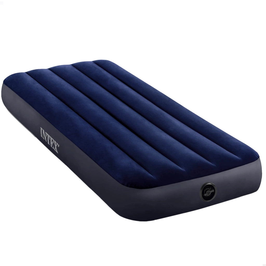 Materasso Singolo Gonfiabile Airbed Classic 76x191x25 cm con Tecnologia Fiber-Tech e Valvola 2-in-1 per Casa e Campeggio Intex