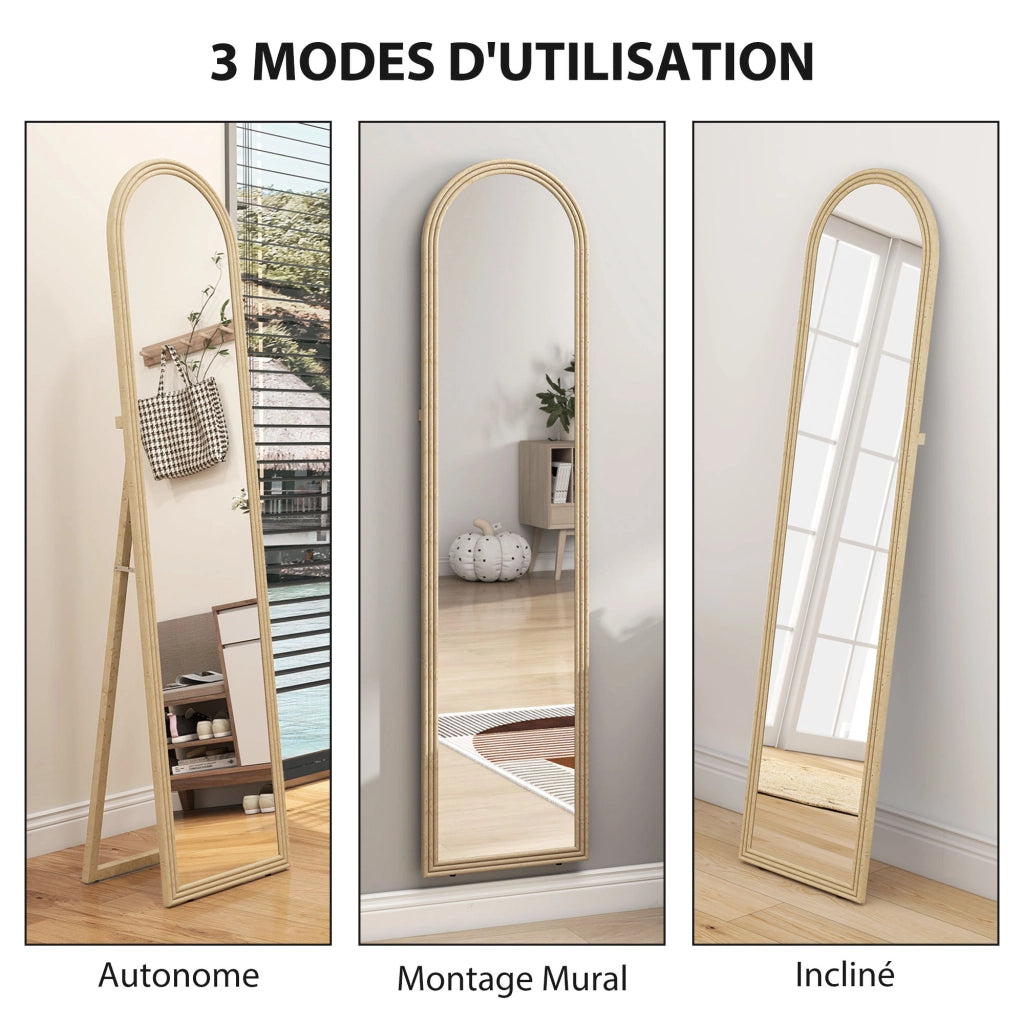 Specchio a parete ¨C Minimal ¨C effetto pietra 40x160 cm beige