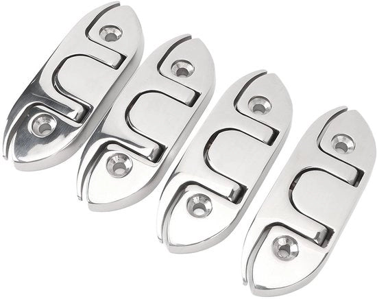 Cleat di ormeggio 4,7 Pollici - 4 Pezzi - Acciaio Inossidabile - Disegno Pieghevole - Riduzione Spazio - Eccellente Resistenza All'Ossidazione - Cleat per Barche