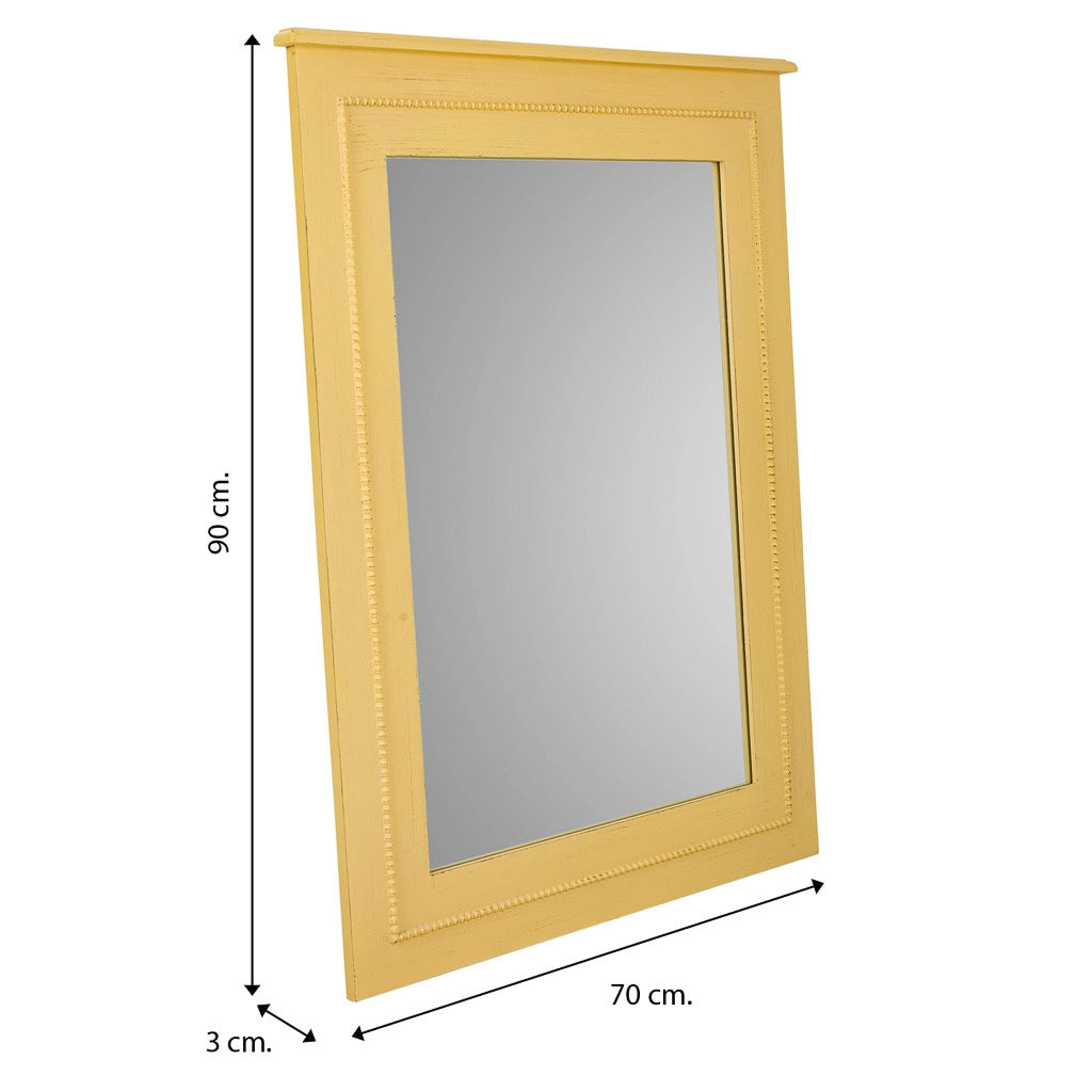 Specchio in legno giallo 70x03x90h