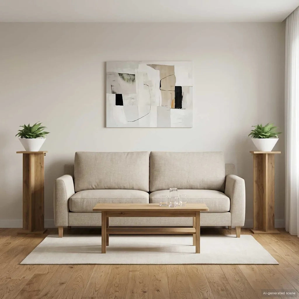 Supporto per piante 2 pz Rovere Artigianale 25 x 25,5 x 80,5 cm 899657