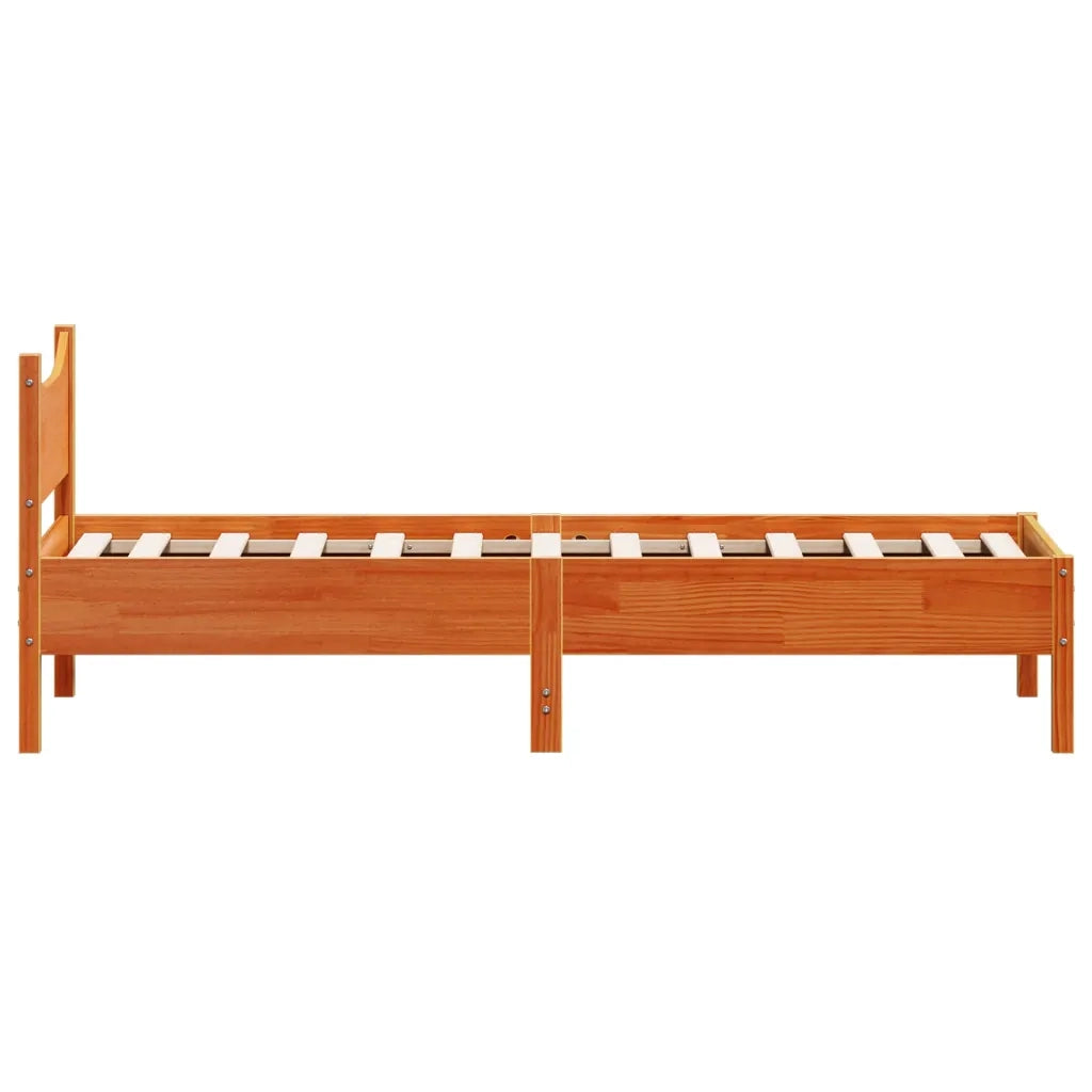 Letto senza Materasso Marrone Cera 100x200 cm in Legno di Pino 844736