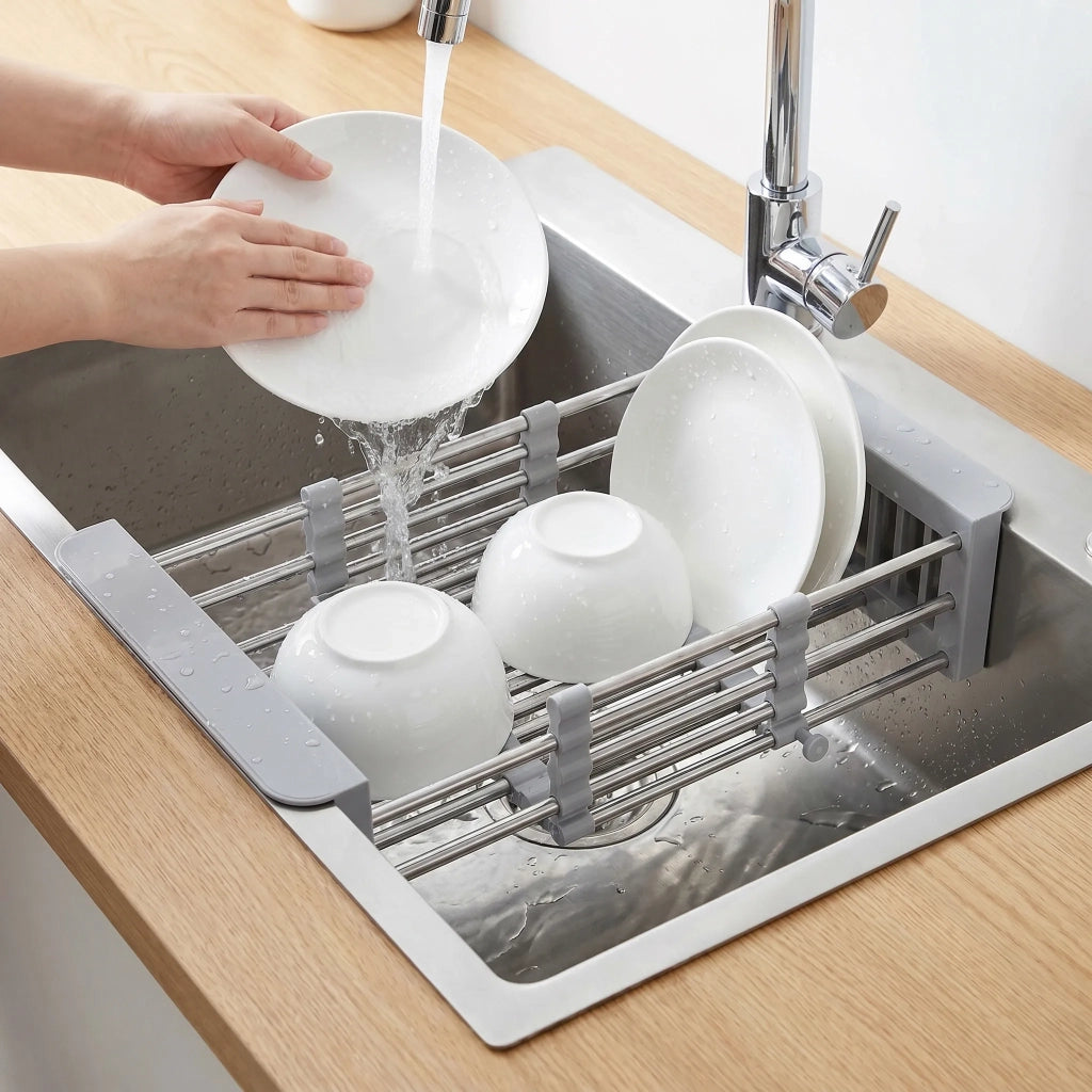 Lavello In Acciaio Con Set Di Accessori 3 Pz. Rea Liam Brush Nickel Accessori grigi