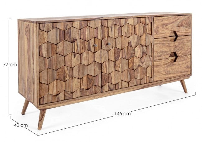 Credenza 2 Ante 3 Cassetti 145x40x77h cm Kant