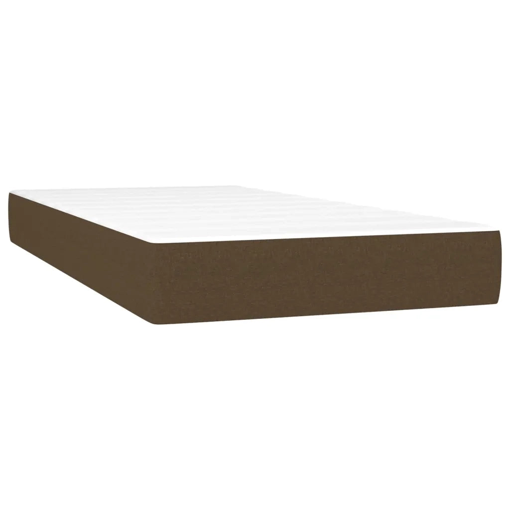 Giroletto a Molle con Materasso Marrone Scuro 90x190cm Tessuto 3132036