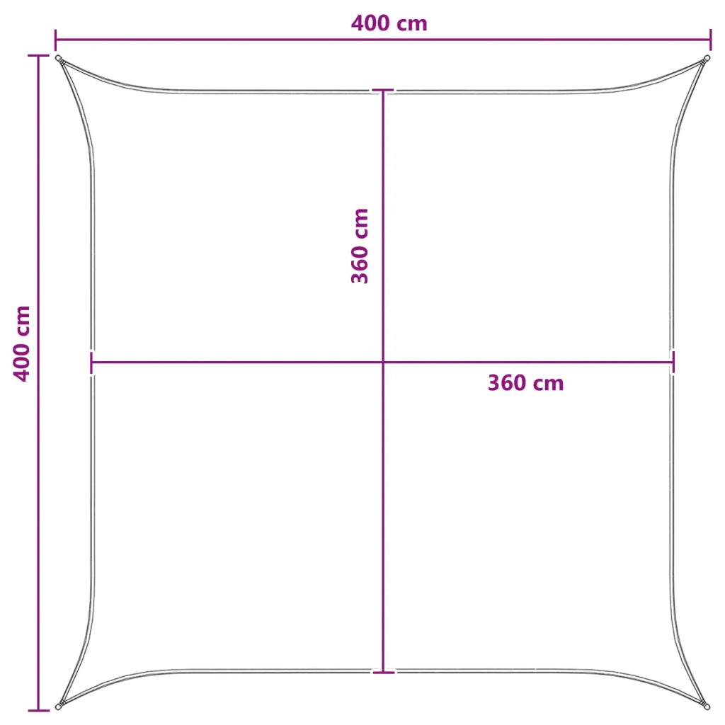Vela Parasole | Telo Ombra | Vela da ombra Antracite e Bianco 4 x 4 m HDPE