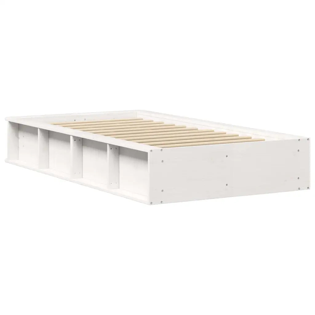 Struttura del letto-Giroletto-Rete del Letto Bianco 75 x 190 cm Pino massello 812944