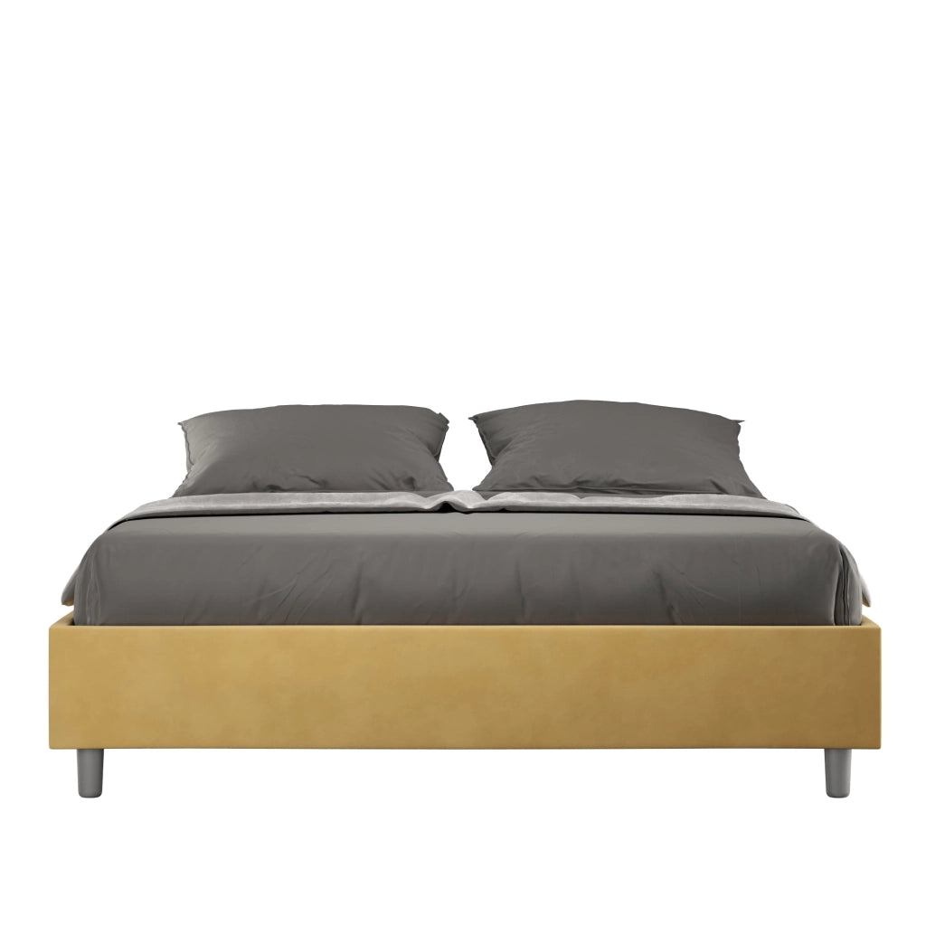Letto Matrimoniale Sommier 160x210 cm Senza Rete Azelia Ocra