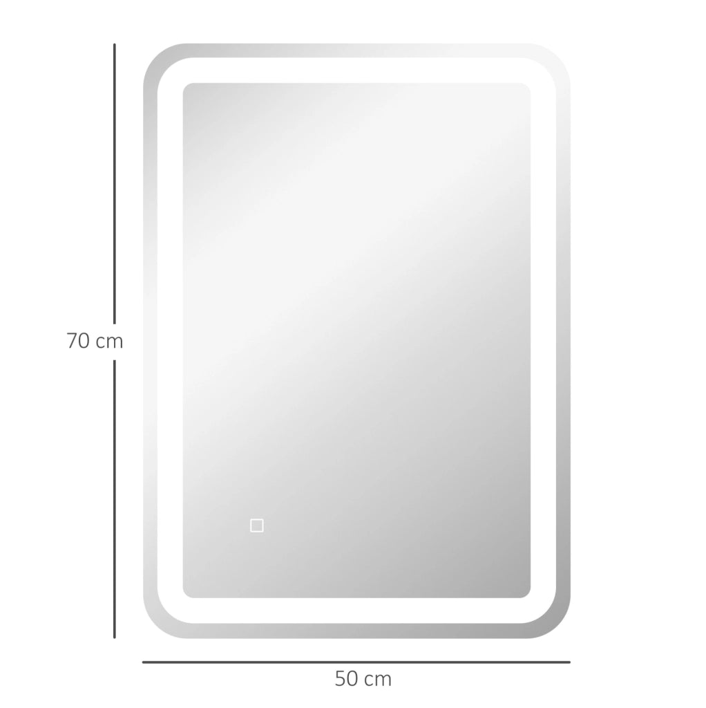 Specchio bagno LED 50x70 cm con antiappannamento e touch