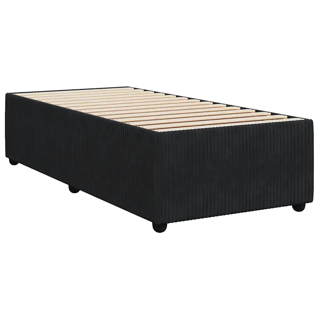 Giroletto a Molle con Materasso-Struttura Letto Nero 80x200 cm in Velluto 746087