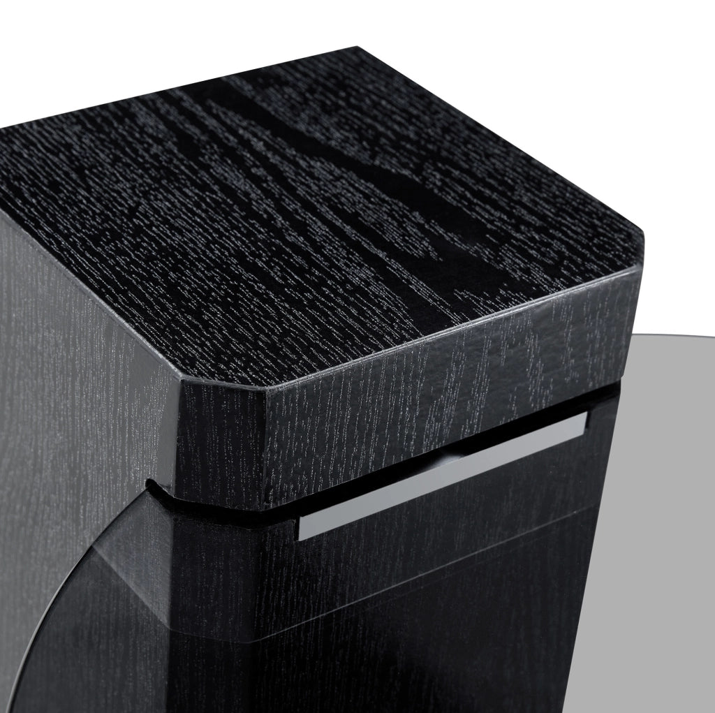 Set tavolini da salotto rotondi separabili in MDF e vetro grigio HOMVRA