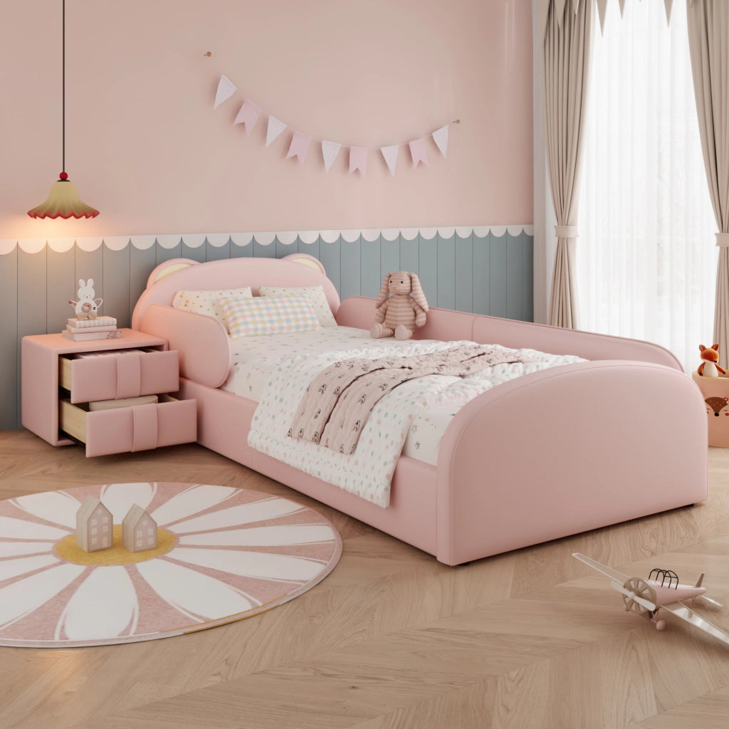 letto imbottito pu rosa 90x200 cm
