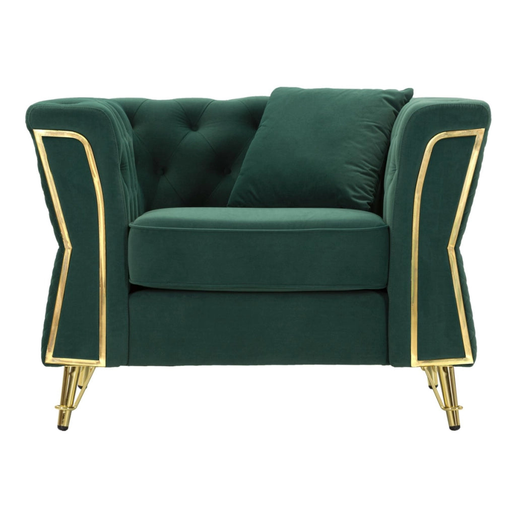 Poltrona VKH321, Verde, Legno, 104x83x76 cm