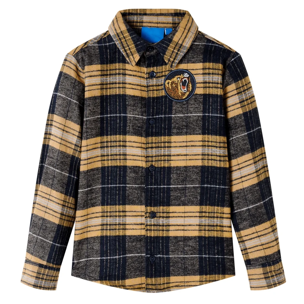 Camicia a Quadri da Bambino Gialla e Nera 92 13414