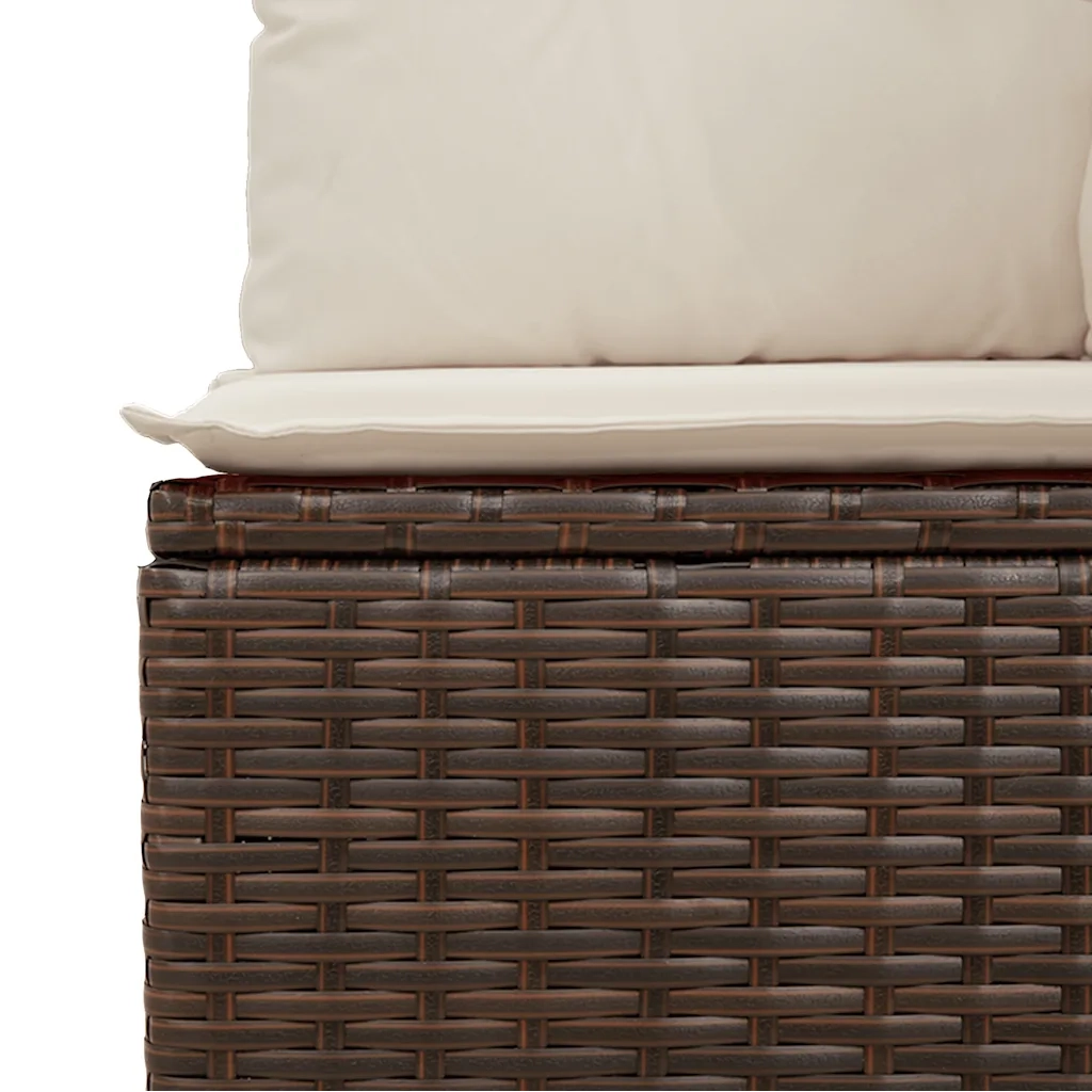 Divano da Giardino a 4 Posti con Cuscini in Polyrattan Marrone 366203
