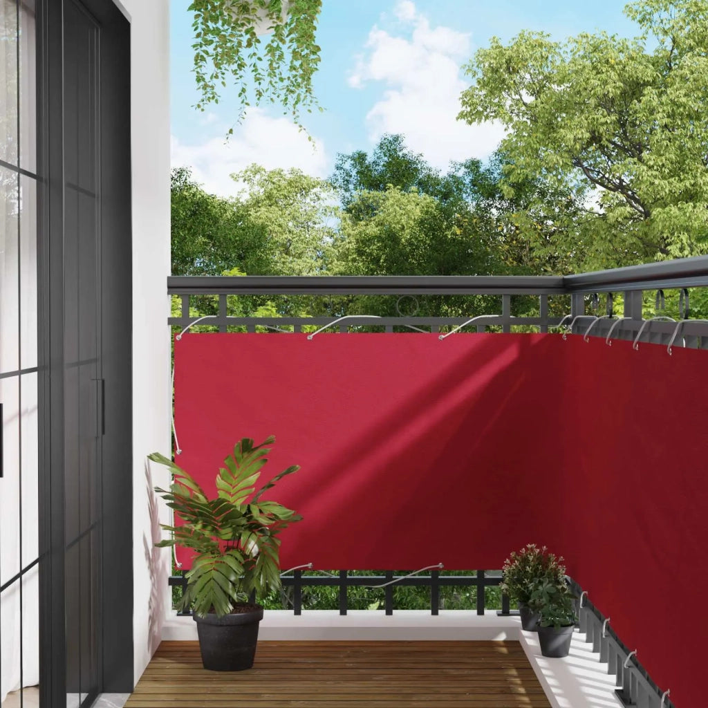 Schermo da balcone | Paravento da Balcone Rosso 100 x 800 cm Tessuto Oxford