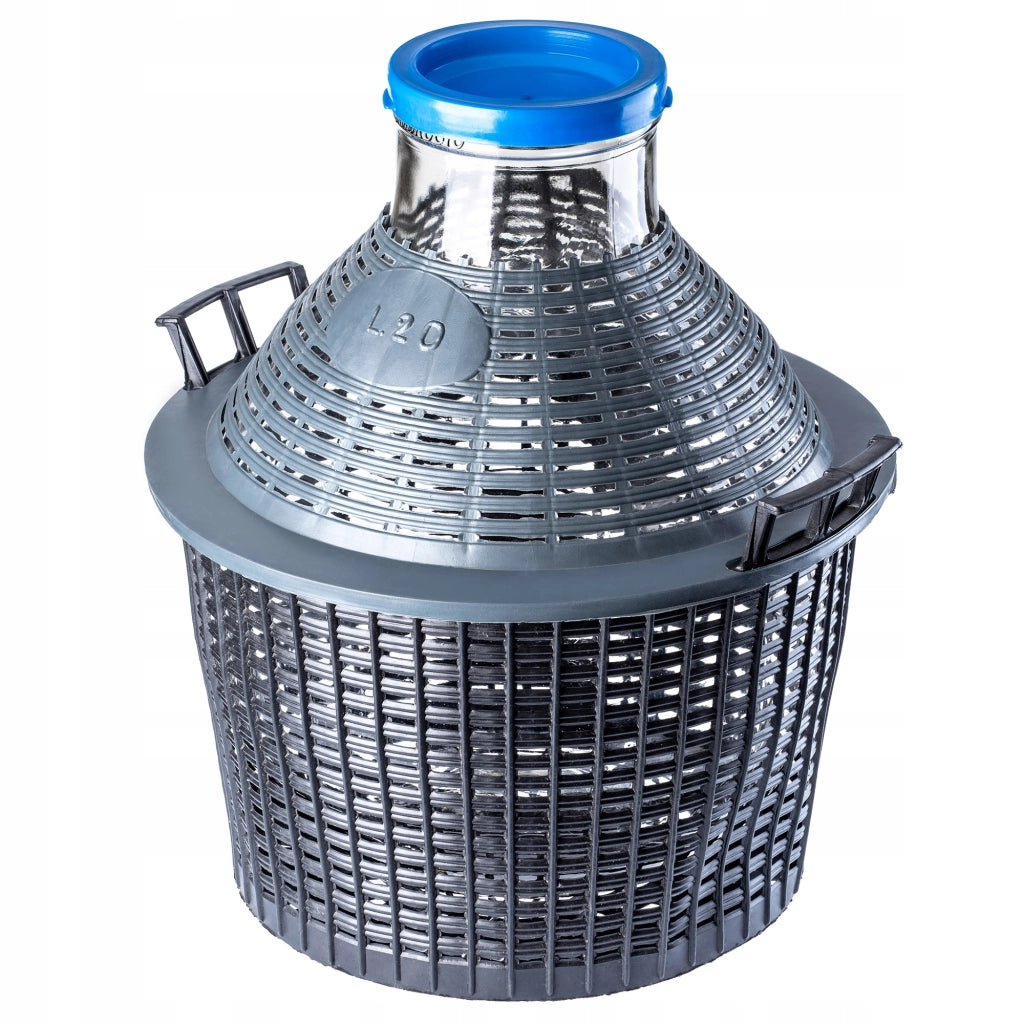 Bottiglia KADAX Lady's Balloon da 10 litri per vino e liquori in un cestino, bottiglia da gallone per vino con tappo