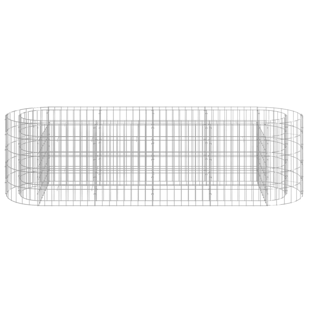 Aiuola rialzata in gabbione di ferro zincato 190 x 50 x 50 cm Argento 02_0039907