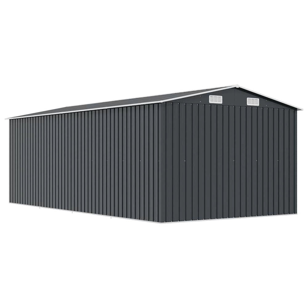 Casetta Giardino Metallo Antracite 257x489x181cm Struttura Resistente per Attrezzi e Giardinaggio