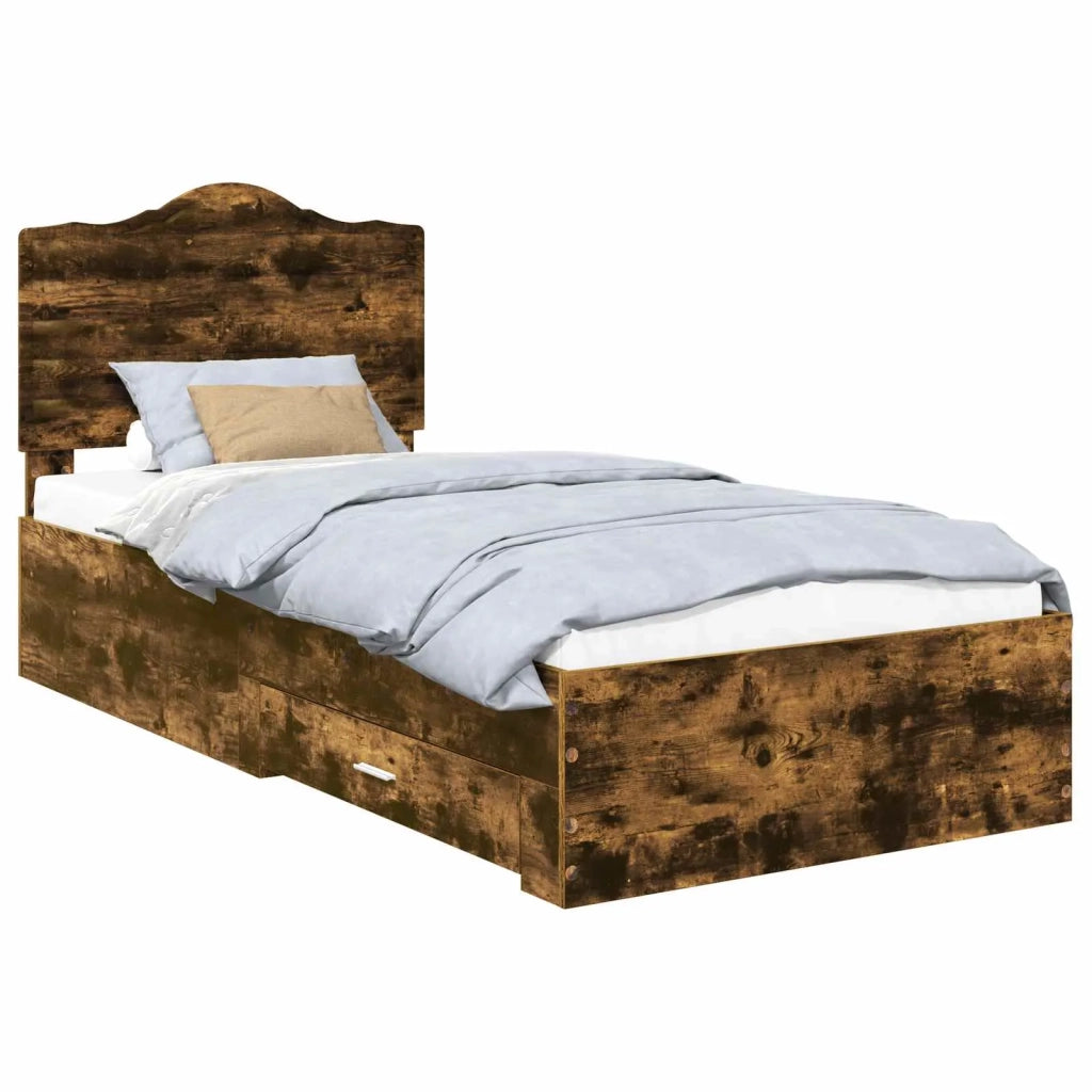 Struttura del letto-Giroletto Rovere fum¨¦ 90 x 190 cm Legno multistrato 585019