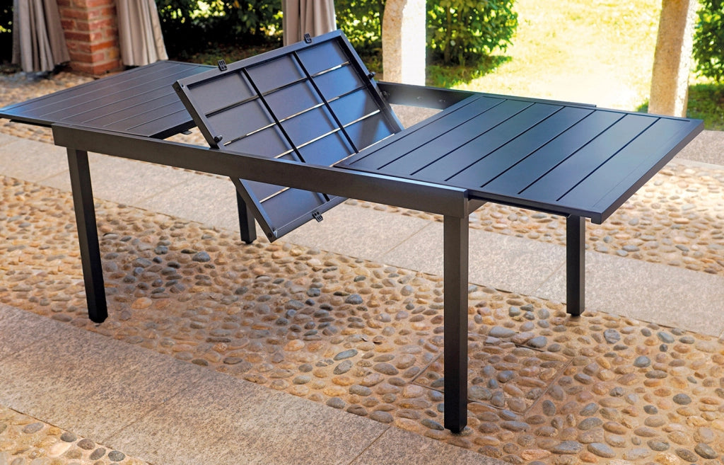 Tavolo Allungabile da Giardino 156/213x95x75 cm Pella in Ferro Antracite