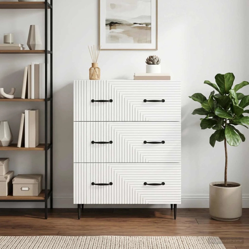 Mobile con Cassetti Bianco Lucido 66 x 34,5 x 89,5 cm 894839