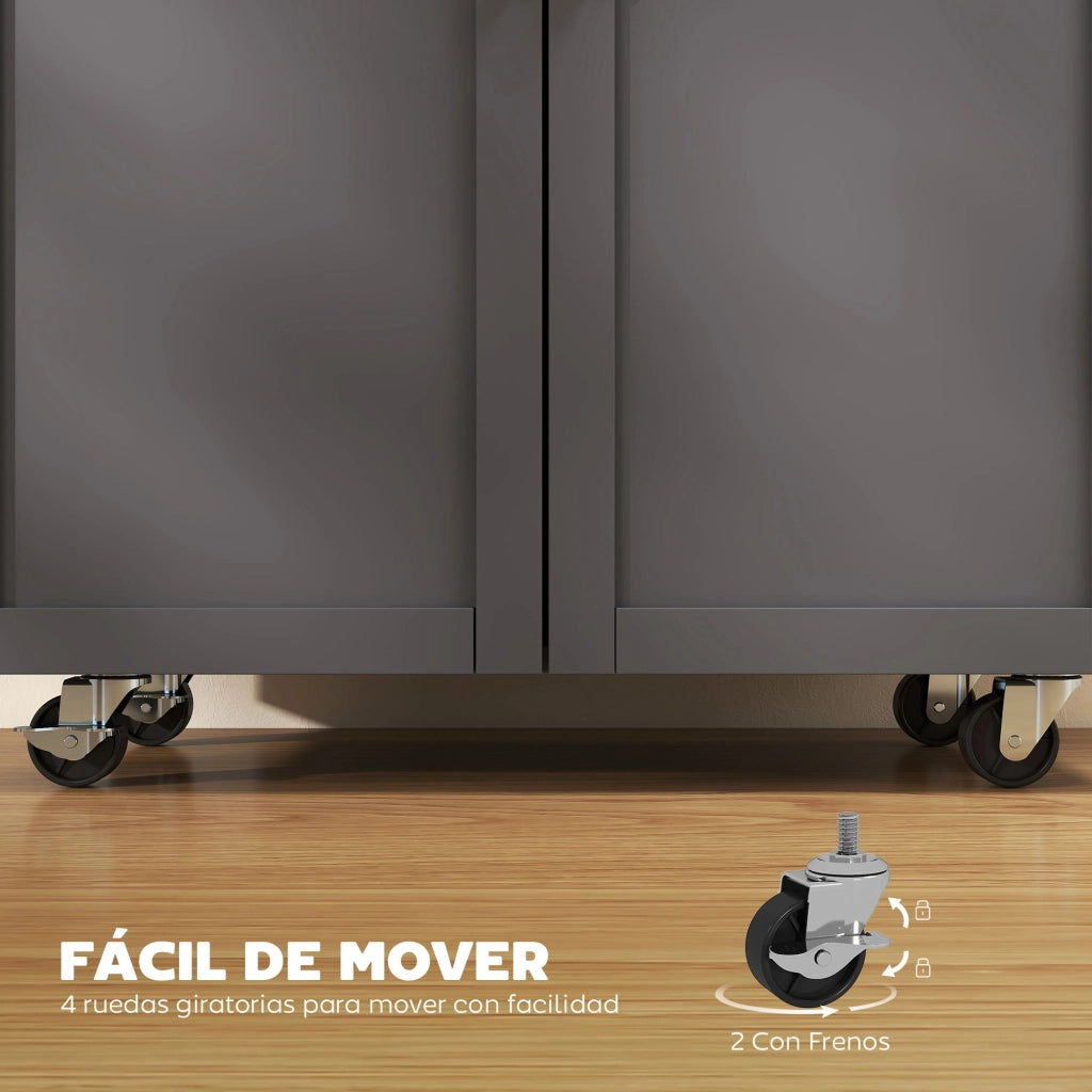 Mobile Cucina con Ruote ¨C Minimal ¨C Grigio 105x36x85 cm