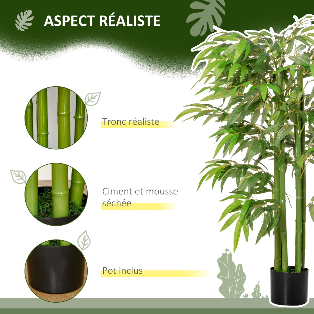 Pianta artificiale bamb¨´ ¨C Minimal ¨C 140 cm con vaso verde